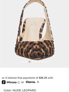 Betsey Johnson Nude Leopard Sequin Slingback Heels